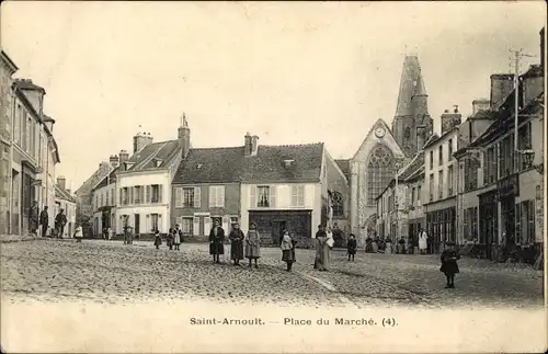 Ak Saint Arnoult en Yvelines, Place du Marche