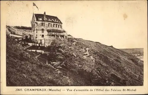 Ak Champeaux Seine et Marne, Vue d'ensemble de l'Hotel des Falaises St Michel