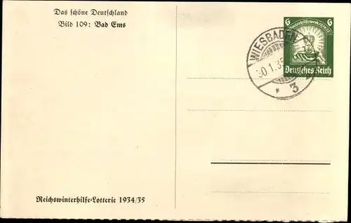 Ak Bad Ems an der Lahn, Panorama vom Ort