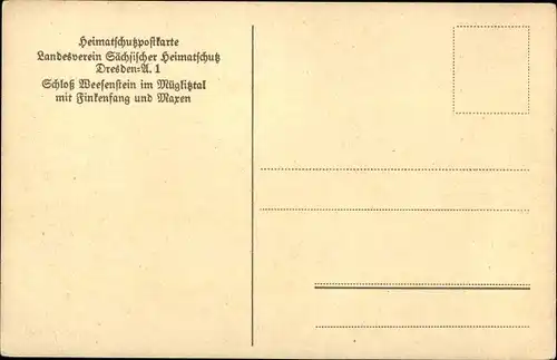 Ak Weesenstein Müglitztal in Sachsen, Partie mit Schloss, Bergen Finkenfang und Maren