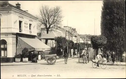 Ak Melun Seine et Marne, Quai Alsace Lorraine