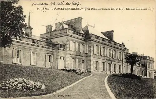 Ak St. Georges Châtelaison Maine et Loire, près Doué la Fontaine, Château de Mines