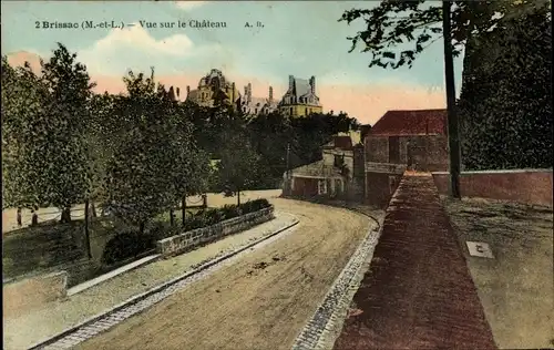 Ak Brissac Maine et Loire, Vue sur le Château