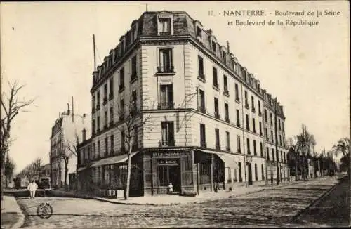 Ak Nanterre Hauts de Seine, Boulevard de la Seine et Boulevard de la Republique