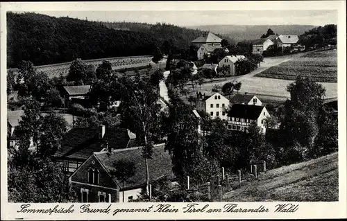 Ak Grund Wilsdruff in Sachsen, Panorama vom Ort mit Tharandter Wald