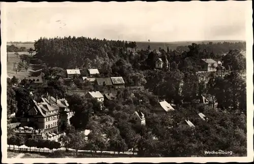 Ak Wechselburg in Sachsen, Panorama vom Ort
