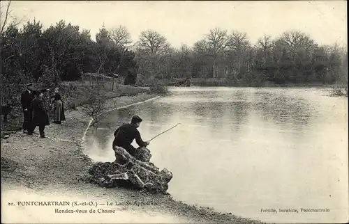 Ak Pontchartain Yvelines, La Lac St. Appeline, Rendez Vous de Chasse