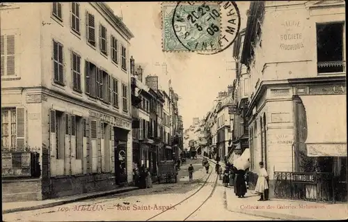 Ak Melun Seine et Marne, Rue Saint Aspais, Siege de la Societe Velocipedique