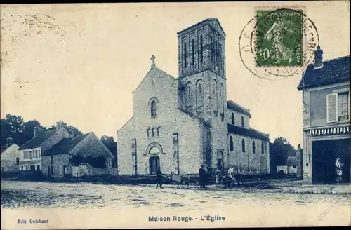 Ak Maison Rouge Seine et Marne, Eglise