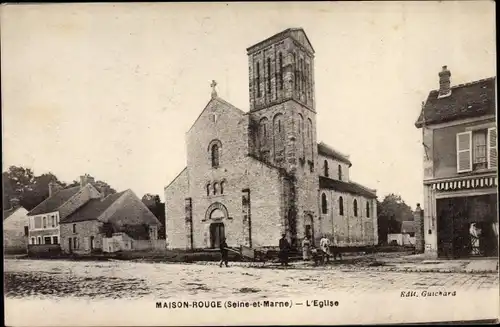 Ak Maison Rouge Seine et Marne, Eglise