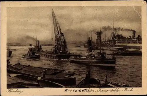 Ak Hamburg Mitte Steinwerder, Größter Kran und das größte Schiff der Welt, Kuhwerder Hafen