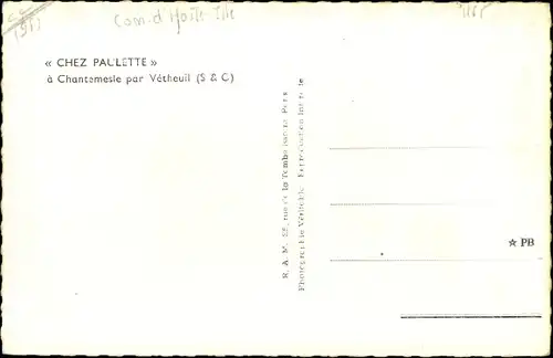 Ak Vétheuil Val-d´Oise, Chez Paulette a Chantemesle