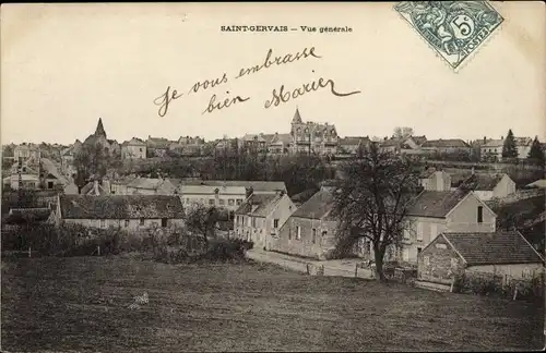 Ak Saint Gervais Val d'Oise, Vue generale