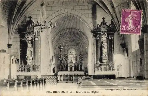 Ak Broc Maine et Loire, Intérieur de l'Église