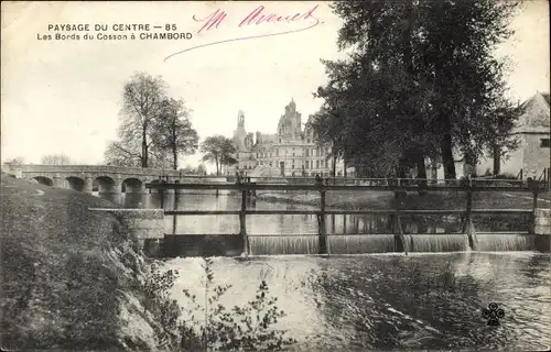 Litho Chambord Loir et Cher, Les Bords du Cosson, Wehr