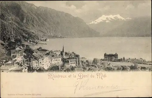 Ak Montreux Kanton Waadt Schweiz, Dent du Midi, Ort
