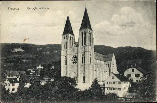 Ak Bregenz am Bodensee Vorarlberg, Herz Jesu Kirche