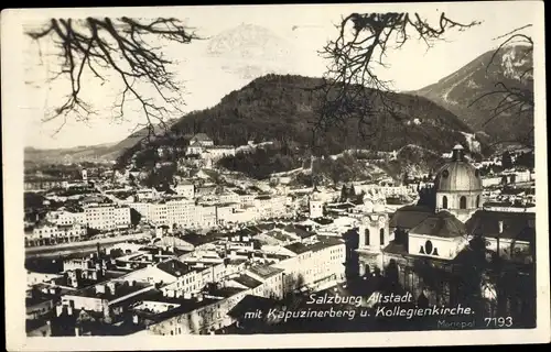Ak Salzburg in Österreich, Stadt mit Kapuzinerberg, Kollegienkirche