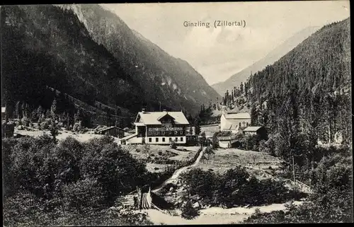 Ak Ginzling in Tirol, Gasthof im Zillertal