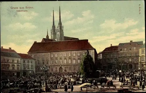 Ak Brno Brünn Region Südmähren Tschechien, Krautmarkt