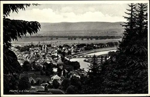 Ak Höxter an der Weser, Teilansicht, Durchblick