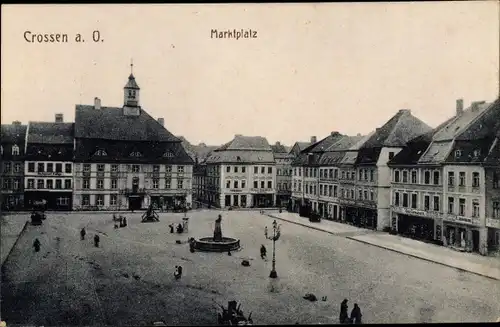 Ak Krosno Odrzańskie Crossen Oder Ostbrandenburg, Marktplatz