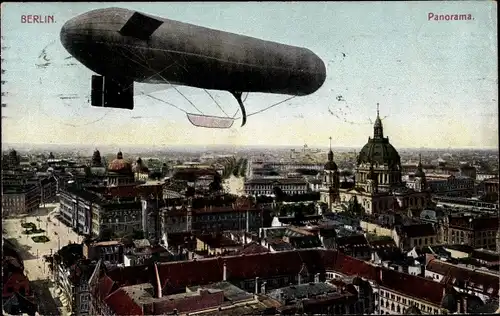 Ak Berlin Mitte, Militärballon, Dom, Panorama