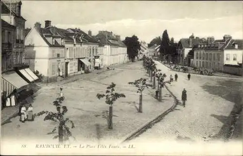 Ak Rambouillet Yvelines, La Place Felix Faure