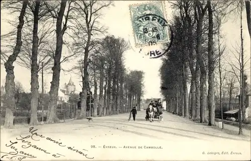 Ak Evreux Eure, Avenue de Cambolle