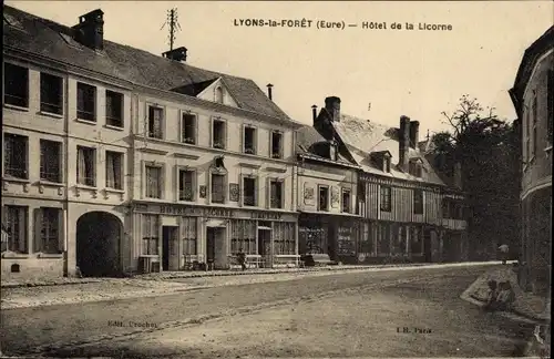 Ak Lyons la Forêt Eure, Hotel de la Licorne