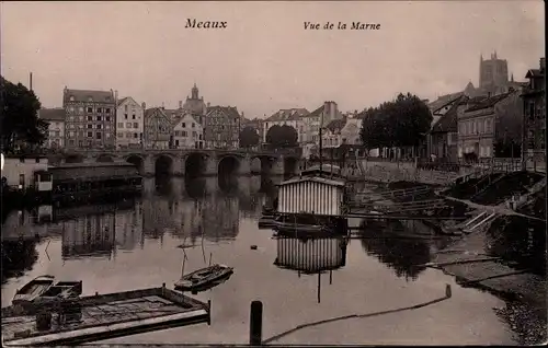 Ak Meaux Seine-et-Marne, Vue de la Marne