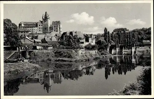 Ak Diez im Rhein Lahn Kreis Rheinland Pfalz, Teilansicht mit Schloß Schaumburg