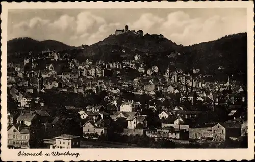 Ak Lutherstadt Eisenach in Thüringen, Ort mit Wartburg