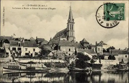 Ak Cantenay-Épinard Maine et Loire, La bateau Raoul faisant le service d'Angers