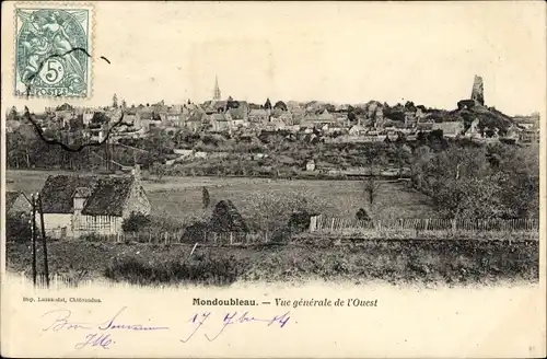 Ak Mondoubleau Loir et Cher, Vue générale de l'Ouest