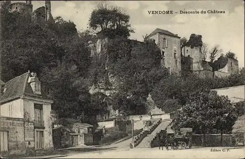Ak Vendôme Loir et Cher, Descente du Château