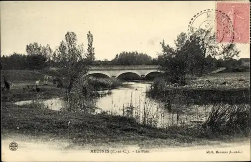 Ak Meusnes Loir et Cher, Le Pont