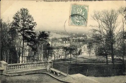 Ak Villeneuve Saint Georges Val de Marne, Panorama