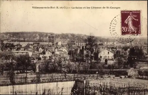 Ak Villeneuve Saint Georges Val de Marne, La Seine, Les Coteaux de St Georges