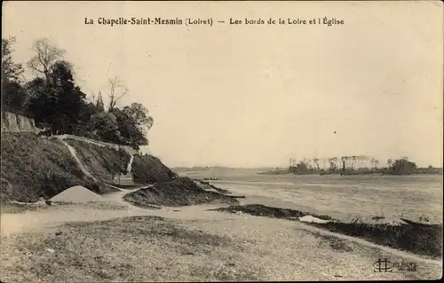 Ak La Chapelle Saint Mesmin Loiret, Les Bords de la Loire, L'Eglise