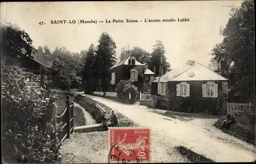 Ak Saint Lô Manche, La Petite Suisse, l'ancien moulin Labbé
