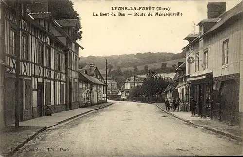 Ak Lyons la Forêt Eure, Le Bout de Bas, Route de Menesqueville