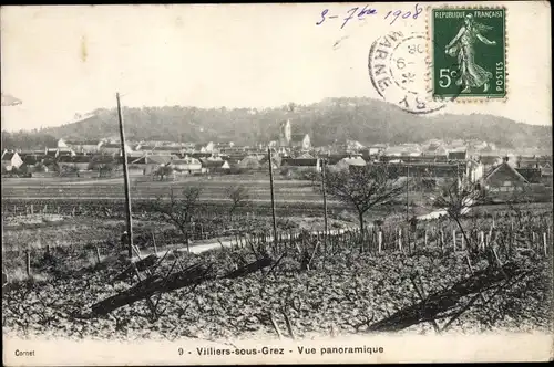 Ak Villiers sous Grez Seine-et-Marne, Vue panoramique