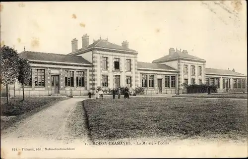 Ak Moissy Cramayel Seine et Marne, La Mairie Ecoles