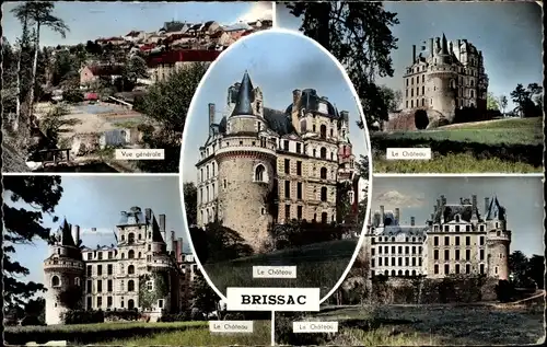 Ak Brissac Maine et Loire, Schloss, Gesamtansicht