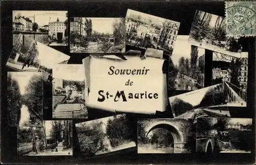 Ak Saint Maurice Val-de-Marne, Vues Differentes