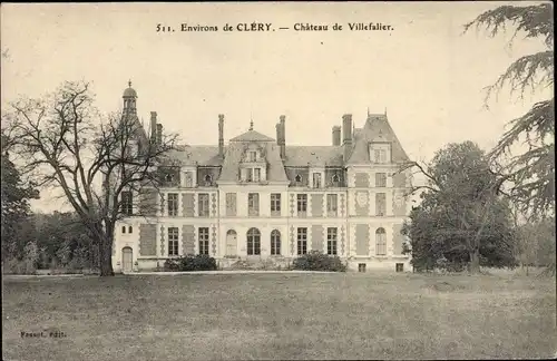 Ak Clery Loiret, Chateau de Villefaller