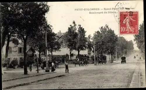 Ak Petit Colombes Hauts de Seine, Rond Point des Acacias, Boulevard du Havre
