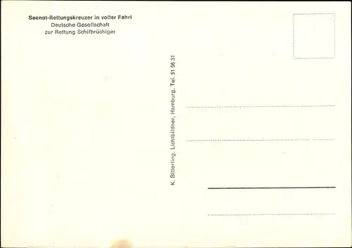 Ak Seenotkreuzer in voller Fahrt, Deutsche Gesellschaft zur Rettung Schiffbrüchiger