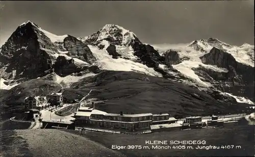 Ak Grindelwald Kanton Bern Schweiz, Kleine Scheidegg, Eiger, Mönch, Jungfrau